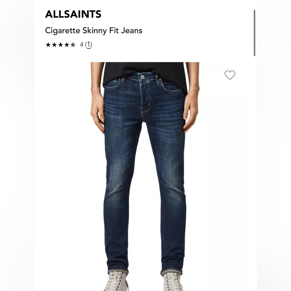 All Saints Men’s Jeans Cigarette Style
